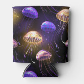 Nahtlos mit glühender Qualle Dosenkühler (Vorderseite)