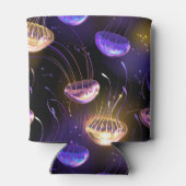 Nahtlos mit glühender Qualle Dosenkühler (Rückseite)