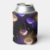Nahtlos mit glühender Qualle Dosenkühler (Kanne Rückseite)