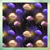 Nahtlos mit glühender Qualle Fensteraufkleber (Blatt 3)