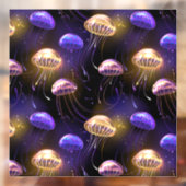 Nahtlos mit glühender Qualle Fensteraufkleber (Blatt 2)