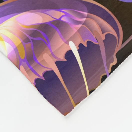 Nahtlos mit glühender Qualle Fleecedecke (Ecke)