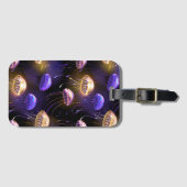 Nahtlos mit glühender Qualle Gepäckanhänger (Vorderseite (Horizontal))