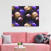 Nahtlos mit glühender Qualle Leinwanddruck (Insitu (Wohnzimmer))