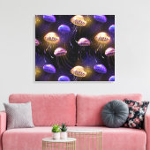 Nahtlos mit glühender Qualle Leinwanddruck (Insitu (Wohnzimmer))