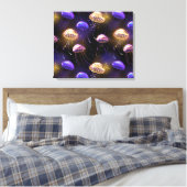 Nahtlos mit glühender Qualle Leinwanddruck (Insitu (Schlafzimmer))