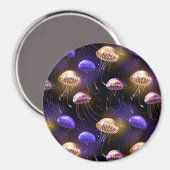 Nahtlos mit glühender Qualle Magnet (Vorderseite/Rückseite)