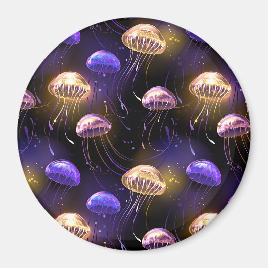 Nahtlos mit glühender Qualle Magnet (Vorne)