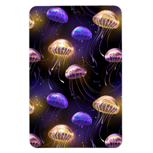 Nahtlos mit glühender Qualle Magnet