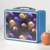 Nahtlos mit glühender Qualle Metall Brotdose (Beispiel)