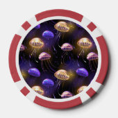 Nahtlos mit glühender Qualle Pokerchips (Rückseite)