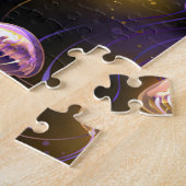 Nahtlos mit glühender Qualle Puzzle (Seite)