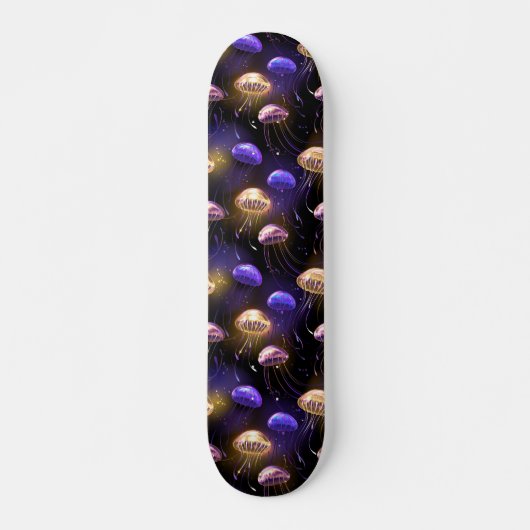 Nahtlos mit glühender Qualle Skateboard (Vorne)