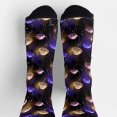 Nahtlos mit glühender Qualle Socken (Oben)