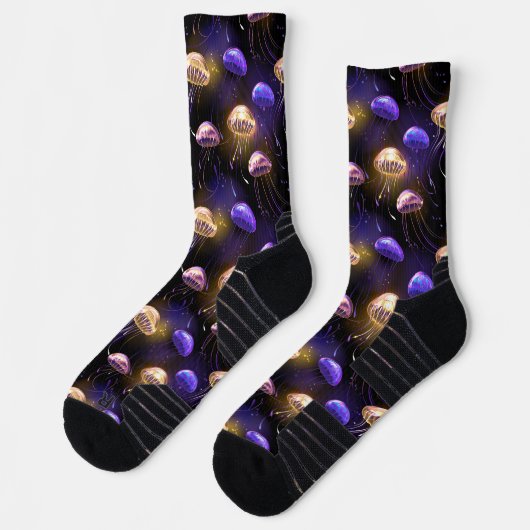 Nahtlos mit glühender Qualle Socken (Links)