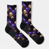 Nahtlos mit glühender Qualle Socken (Rechts)