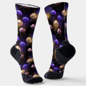 Nahtlos mit glühender Qualle Socken (Gewinkelt)
