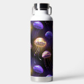 Nahtlos mit glühender Qualle Trinkflasche (Vorderseite)