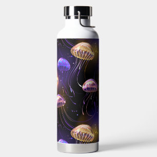 Nahtlos mit glühender Qualle Trinkflasche
