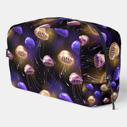 Nahtlos mit glühender Qualle Waschbeutel (Rechte Ecke)