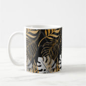 Nahtlos mit goldener, silberner tropischer Pflanze Kaffeetasse (Links)