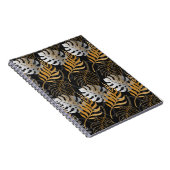 Nahtlos mit goldener, silberner tropischer Pflanze Notizblock (Rechte Seite)