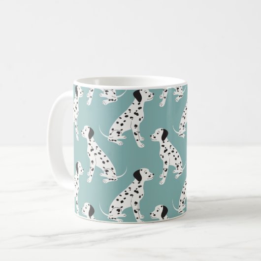Nahtlos mit niedlich dalmatinischem Muster Kaffeetasse (Vorderseite Links)