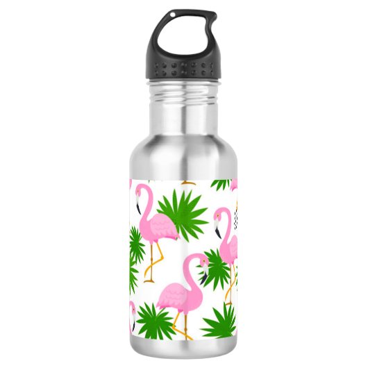 nahtlos mit niedlich-Flamingos Edelstahlflasche (Vorderseite)