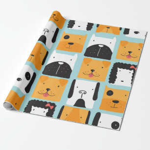 Nahtlos mit niedlichen Hunden.  Geschenkpapier