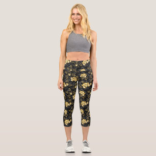 Nahtlos mit Schmuckorchideen Capri Leggings