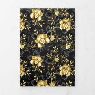 Nahtlos mit Schmuckorchideen Dreifach Gefaltete Urlaubskarte