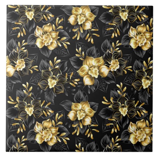 Nahtlos mit Schmuckorchideen Fliese (Vorderseite)