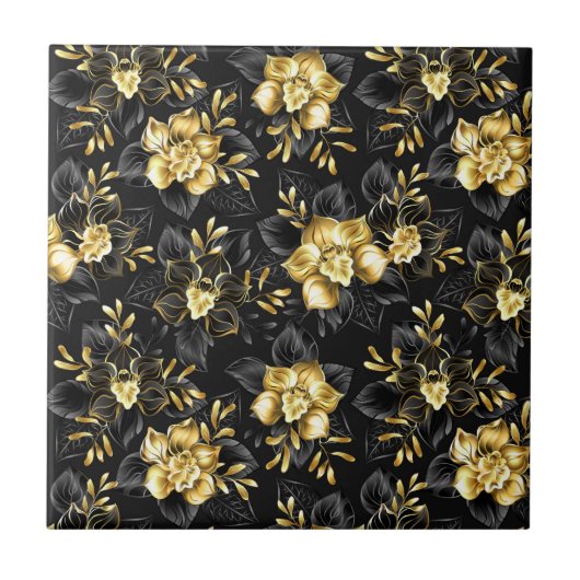 Nahtlos mit Schmuckorchideen Fliese (Vorderseite)