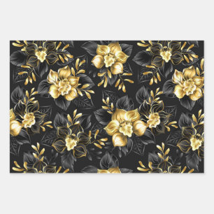 Nahtlos mit Schmuckorchideen Geschenkpapier Set