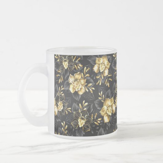 Nahtlos mit Schmuckorchideen Mattglastasse (Links)