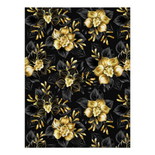 Nahtlos mit Schmuckorchideen Poster