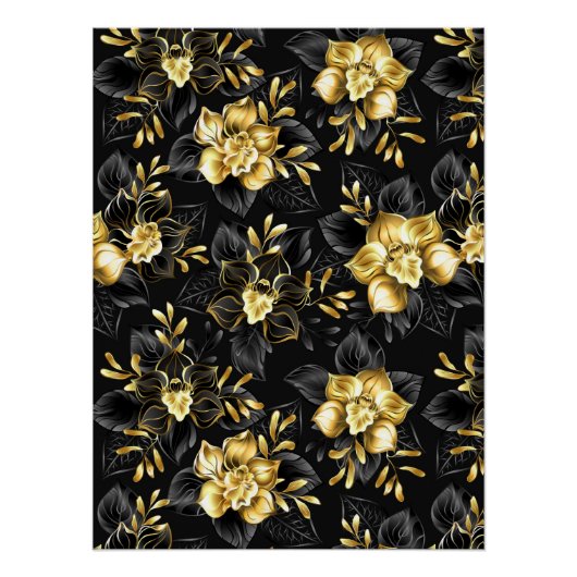 Nahtlos mit Schmuckorchideen Poster (Vorderseite)