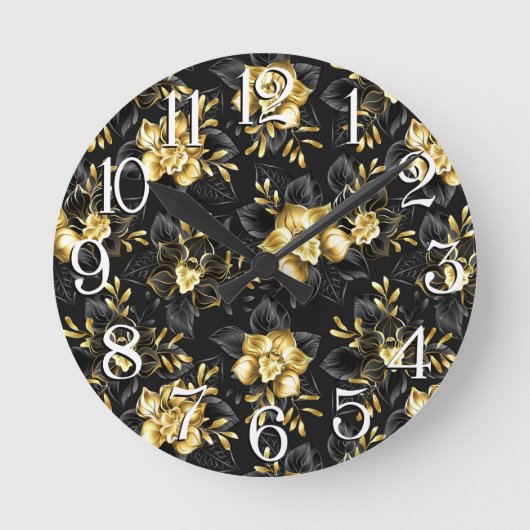 Nahtlos mit Schmuckorchideen Runde Wanduhr (Vorderseite)