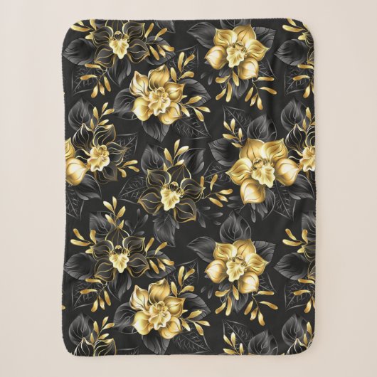 Nahtlos mit Schmuckorchideen Sherpadecke (Vorderseite)