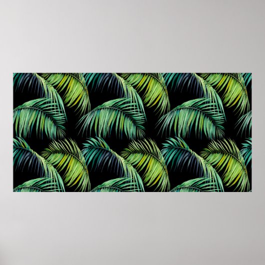 Nahtlos mit tropischen Blätter aus Palmen. Wasser Poster (Vorne)