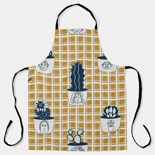 Nahtlos modernes Muster mit Kakteen, niedliches fa Schürze (Vorderseite)