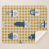 Nahtlos modernes Muster mit Kakteen, niedliches fa Sherpadecke (Vorderseite (Horizontal))