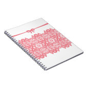 Nahtlos romantisch pinkfarbene Spitze eleganter we Notizblock (Rechte Seite)