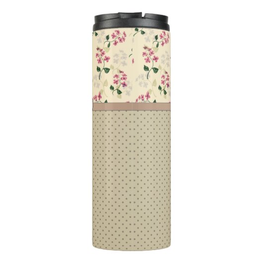 Nahtlos rosa kleine niedliche vergessene-me-not-Bl Thermosbecher (Rückseite)