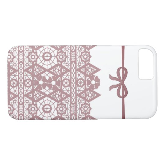 Nahtlos rosa romantisch eleganter Spitzenbogen wei Case-Mate iPhone Hülle (Rückseite (Horizontal))