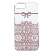 Nahtlos rosa romantisch eleganter Spitzenbogen wei Case-Mate iPhone Hülle (Rückseite)