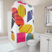 Nahtlos stylisches abstraktes, handgezeichnetes Mu Duschvorhang (Beispiel)