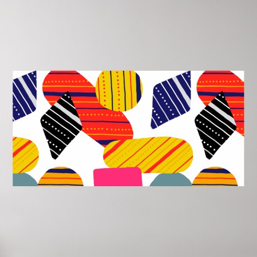 Nahtlos stylisches abstraktes, handgezeichnetes Mu Poster (Vorne)