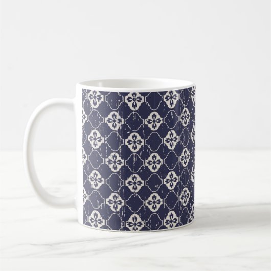 Nahtlos Vintage Blume Muster Hintergrund Kaffeetasse (Links)