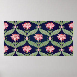 Nahtlos Vintager blumengeschmückter Hintergrund. F Poster